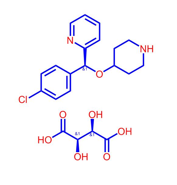 2-[(S)-(4-氯苯基)(4-哌啶基氧基)甲基]吡啶 (2R,3R)-2,3-二羟基丁二酸盐210095-58-2