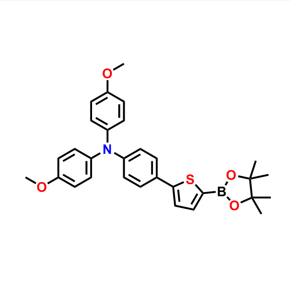 4-methoxy-N-(4-methoxyphenyl)-N-(4-(5-(4,4,5,5-tetramethyl-1,3,2-dioxaborolan-2-yl)thiophen-2-yl)phenyl)aniline