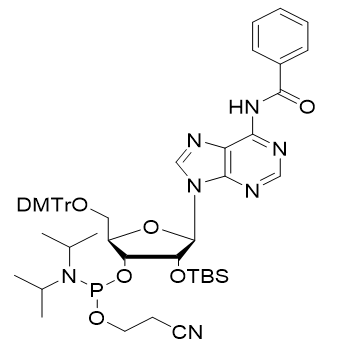 N6-苯甲酰基-5'-O-DMT-2'-O-TBDMS-腺苷-3'-氰乙氧基亚磷酰胺