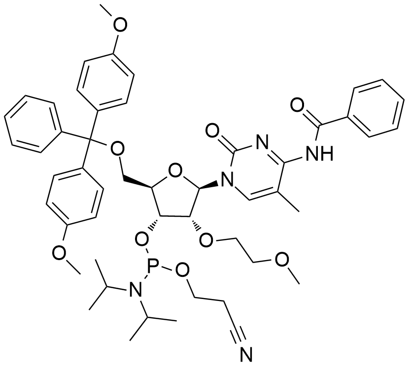 N-苯甲酰基-5'-O-[二(4-甲氧基苯基)苯基甲基]-2'-O-(2-甲氧基乙基)-5-甲基胞苷 3'-[2-氰基乙基 N,N-二异丙基氨基亚磷酸酯]