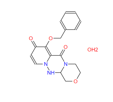 7-(benzyloxy)-3,4,12,12a-tetrahydro- 1H-[1,4]oxazino[3,4-c]pyrido[2,1-f][1,2,4]triazine- 6,8-dione, hemihydrate