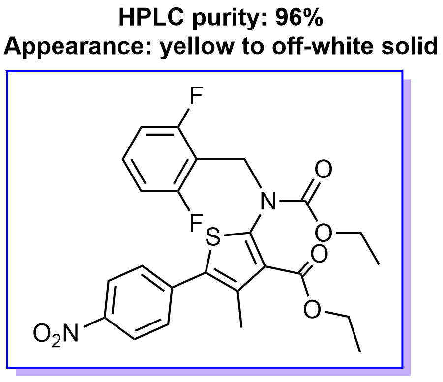 2-((2,6-二 氟苄基)(乙氧羰基)氨基)-4-甲基-5-(4-硝基苯基)噻吩-3-羧酸乙酯308831-94-9