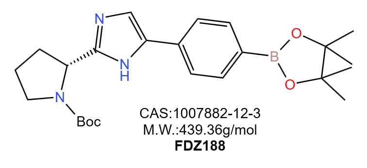 (S)-2-(5-(4-(4,4,5,5-四甲基-1,3,2-二氧杂硼杂环戊烷-2-基)苯基)-1H-咪唑-2-基)吡咯烷基丁酯-1-羧酸叔丁酯