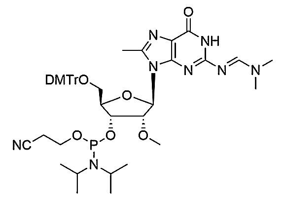 5'-O-DMTr-2'-O-Me-8-Me-G(dmf)-3'-CE Phosphoramidite