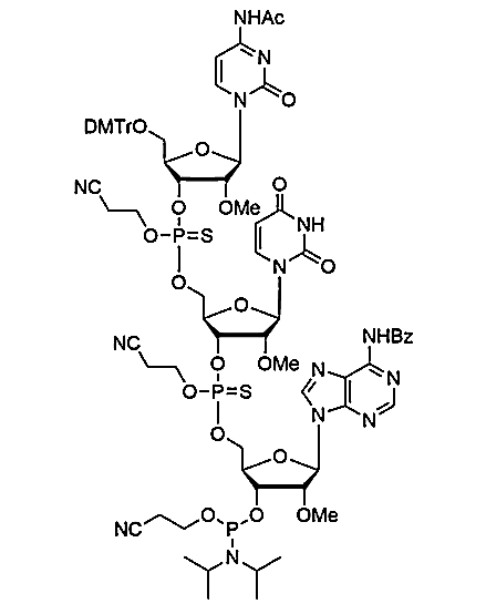 [5'-O-DMTr-2'-OMe-C(Ac)](P-thio-pCyEt)[2'-OMe-U](P-thio-pCyEt)[2'-OMe-A(Bz)-3'-CE-Phosphoramidite]