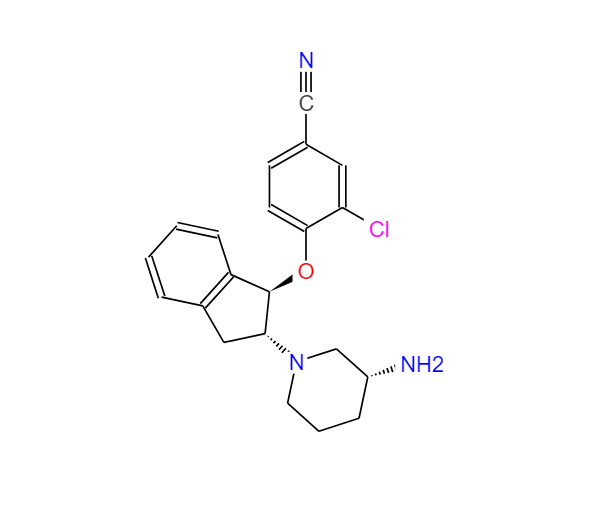 4-[(1R，2R)-2-[(3R)-3-氨基-1-哌啶基]-2，3-二氢-1H-茚-1-基]氧基]-3-氯苄腈