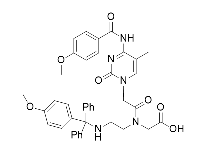 methyl N-<2-((4-methoxyphenyl)-diphenylmethylamino)ethyl>-N-<(N6-(4-methoxybenzoyl)-5'-Me-C-9-yl)acetyl> glycinate