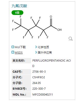 九氟戊酸  2706-90-3   PERFLUOROPENTANOIC ACID