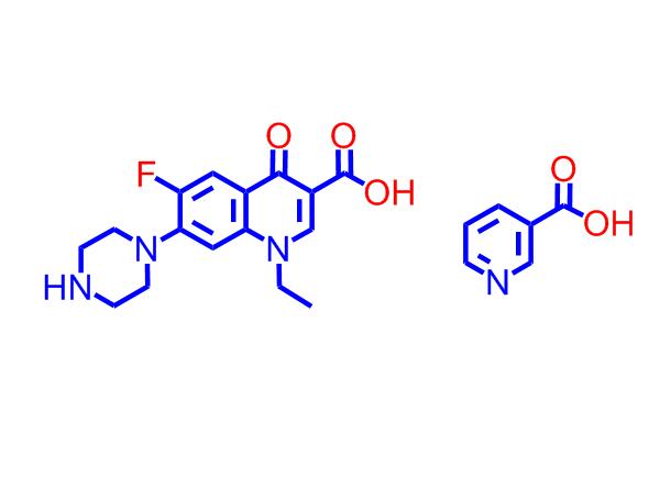 1-乙基-6-氟-4-氧代-7-(哌嗪-1-基)-1,4-二氢喹啉-3-羧酸吡啶-3-羧酸盐118803-81-9
