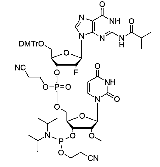 [5'-O-DMTr-2'-F-dG(iBu)](pCyEt)[2'-OMe-U-3'-CE-Phosphoramidite]