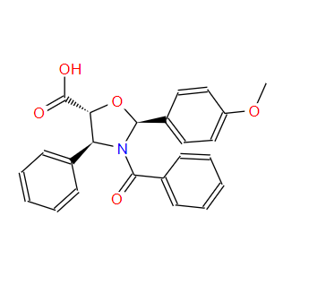 5-Oxazolidinecarboxylic acid, 3-benzoyl-2-(4-methoxyphenyl)-4-phenyl-, (2S,4S,5R)-