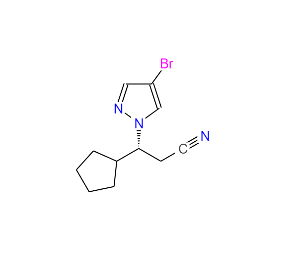 (BETAR)-4-溴-BETA-环戊基-1H-吡唑-1-丙腈 1146629-83-5