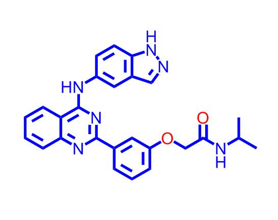 2-[3-[4-[(1H-吲唑-5-基)氨基]喹唑啉-2-基]苯氧基]-N-异丙基乙酰胺911417-87-3