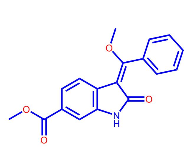(E)-3-(甲氧基(苯基)亚甲基)-2-氧代二氢吲哚-6-羧酸甲酯1168150-46-6