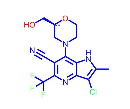 1H-Pyrrolo[3,2-b]pyridine-6-carbonitrile,3-chloro-7-[(2S)-2-(hydroxymethyl)-4-morpholinyl]-2-methyl-5-(trifluoromethyl)-  2227425-05-8