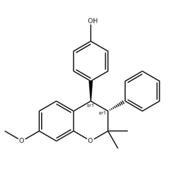 Phenol, 4-[(3R,4R)-3,4-dihydro-7-methoxy-2,2-dimethyl-3-phenyl-2H-1-benzopyran-4-yl]-, rel-