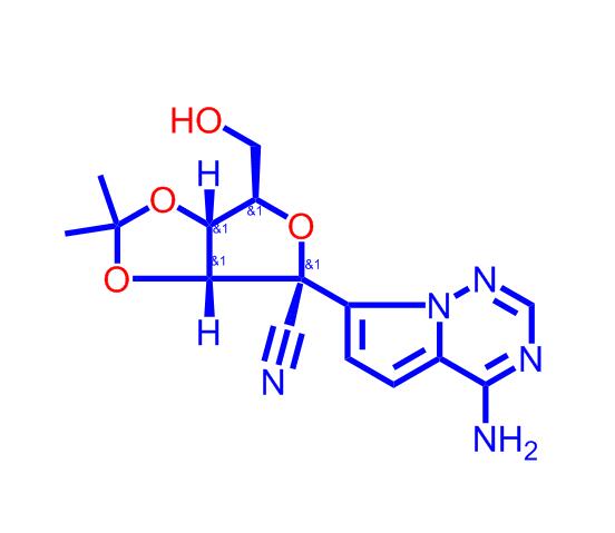 （3aR，4R，6R，6aR）-4-（4-氨基吡咯并[1,2-f] [1,2,4]三嗪-7-基）-6-（羟 甲基）-2,2-二甲基-四氢呋喃 [3,4-d] [1,3]二恶唑-4-腈1191237-80-5