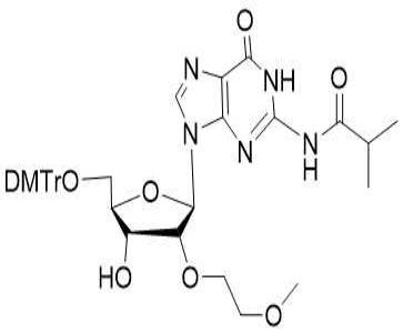 	5'-O-[二(4-甲氧基苯基)苯基甲基]-2'-O-(2-甲氧基乙基)-N-(2-甲基-1-氧代丙基)鸟苷 251647-50-4