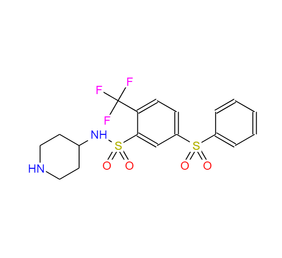 5-(苯磺酰基)-N-(哌啶-4-基)-2-(三氟甲基)苯磺酰胺