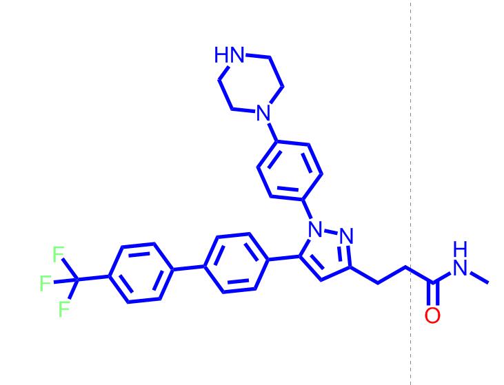 N-甲基-3-(1-(4-(哌嗪-1-基)苯基)-5-(4'-(三氟甲基)-[1,1'-联苯]-4-基)-1H-吡唑- 3-基)丙酰胺1333146-24-9