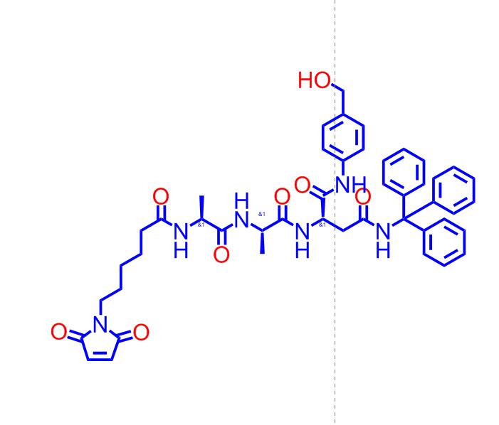 (S)-2-((S)-2-((S)-2-(6-(2,5-二氧代-2,5-二氢-1H-吡咯-1-基)己酰胺基)丙酰氨基)丙酰氨基)-N1-(4-(羟甲基)苯基)-N4-三苯甲基琥珀酰胺1638970-43-0