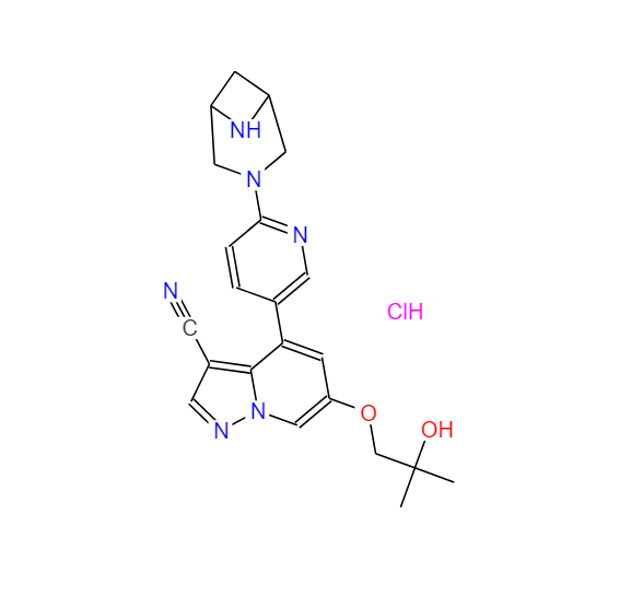 4-(6-(3,6-二氮杂双环[3.1.1]庚-3-基)吡啶-3-基)-6-(2-羟基-2-甲基丙氧基)吡唑并[1,5-A]吡啶-3-三腈二盐酸盐