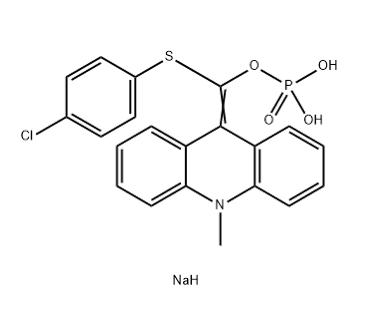 9-(4'-氯苯硫代磷酰氧亚甲基)-10-甲基-9,10-二氢化吖啶二钠盐