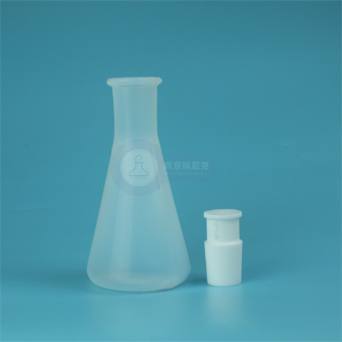 带四氟塞子单颈半透明锥形瓶耐氢氟酸PFA三角瓶500ml