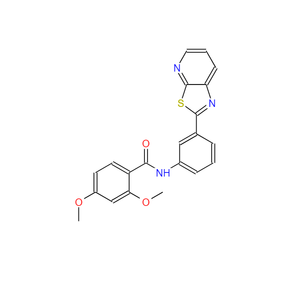 2,4-二甲氧基-N-(3-噻唑并[5,4-B]吡啶-2-基苯基)苯甲酰胺