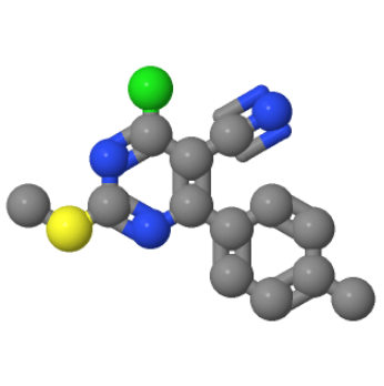 2-甲硫基-4-氯-5-氰基-6-对甲基苯基嘧啶；128640-74-4