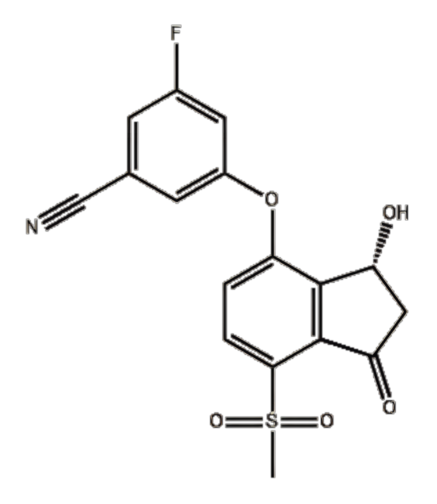 (R)-3-氟-5-((3-羟基-7-(甲磺酰基)-1-氧代-2,3-二氢-1H-茚-4-基)氧基)苯腈