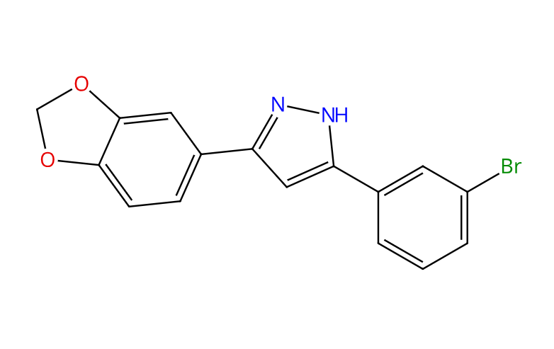 3-(1,3-苯并二恶唑-5-基)-5-(3-溴苯基)-1H-吡唑