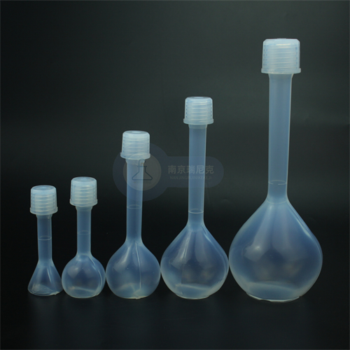 激光刻线氟四六容量瓶100ml耐强酸碱FEP容量瓶透明可视低本底值