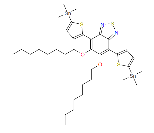 1642803-98-2   5,6-双(辛氧基)-4,7-双[5-(三甲基锡) -2-噻吩基]苯并[c][1,2,5]噻二唑