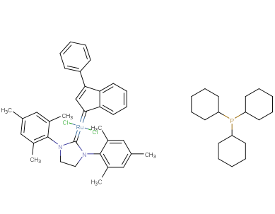 三环己基磷[3-苯基-1H吲哚-1-亚基][1,3-二(2,4,6-三甲苯)-4,5-二氢咪唑]钌(II)二氯化物;Grubbs Catalyst;536724-67-1;外观：棕色至红棕色固体！