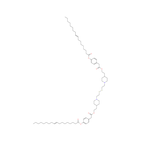 Benzeneacetic acid, 4-[[(9Z)-1-oxo-9-octadecen-1-yl]oxy]-, 1,1'-[dithiobis(2,1-ethanediyl-1,4-piperidinediyl-2,1-ethanediyl)] ester 2377474-67-2