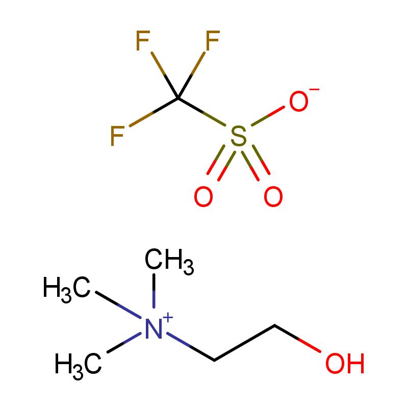 165553-69-5 羟乙基三甲基铵三氟甲烷磺酸盐 结构式图片