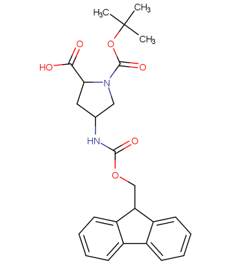 N-叔丁氧羰基-反式-4-N-芴甲氧羰基氨基-L-脯氨酸;176486-63-8;外观:类白色固体，可提供大数量，按需分装！