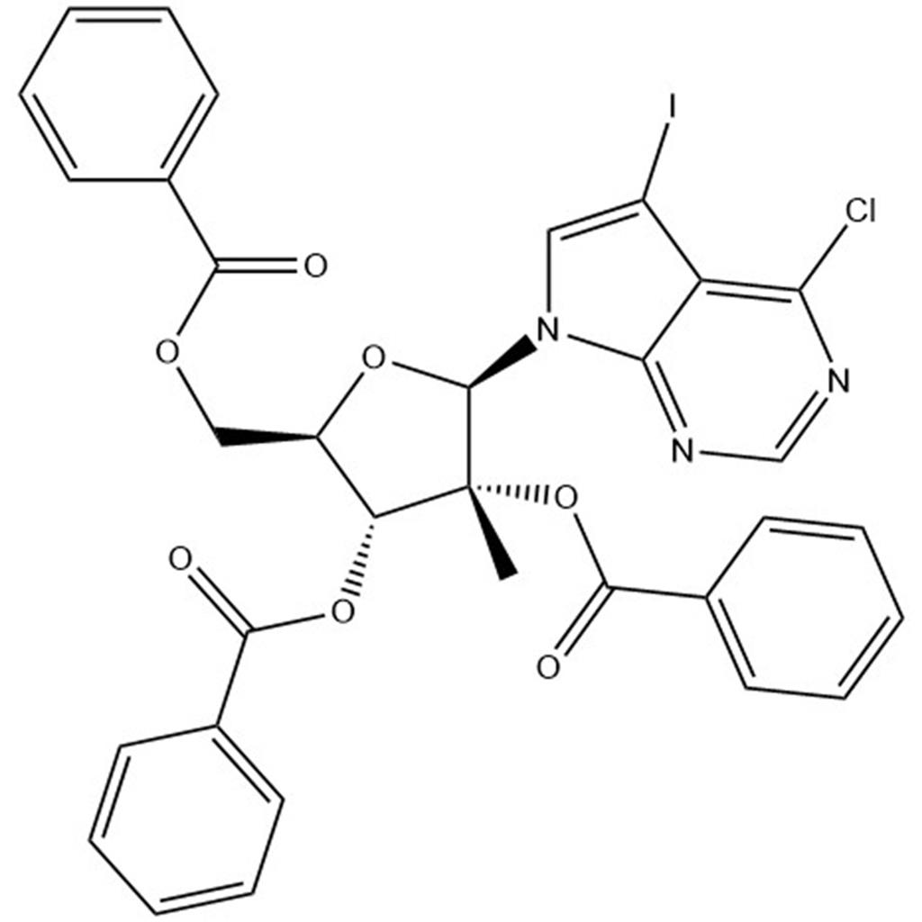 (2R,3R,4R,5R)-5-((benzoyloxy)methyl)-2-(4-chloro-5-iodo-7H-pyrrolo[2,3-d]pyrimidin-7-yl)-3-methyltetrahydrofuran-3,4-diyl dibenzoate