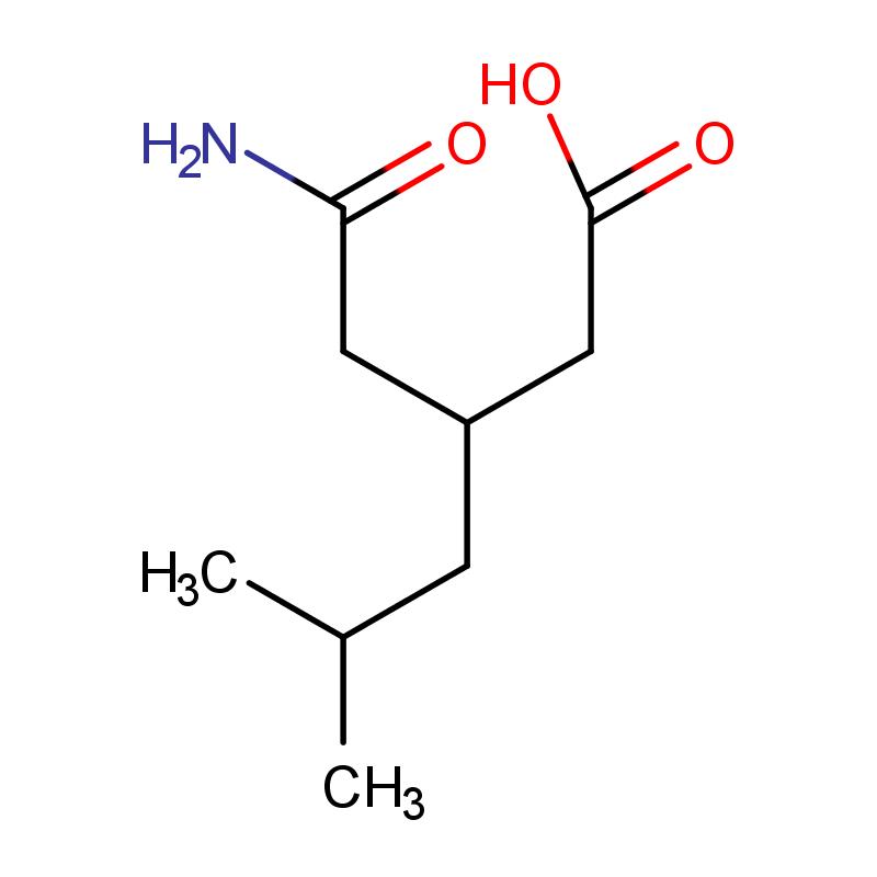 181289-33-8 (R)-(-)-3-(氨甲酰甲基)-5-甲基己酸 结构式图片