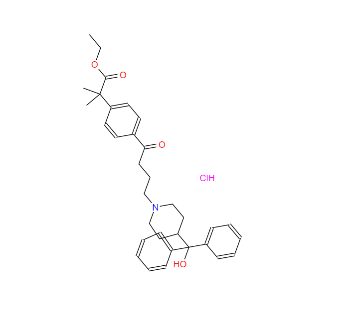 4-{4-[4-(羟基二苯甲基)-1-哌啶基]-1-氧代丁基}-alpha,alpha-二甲基苯乙酸乙酯盐酸盐