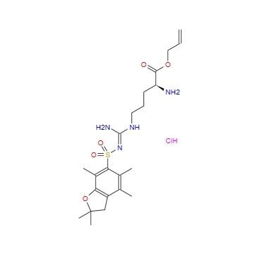 N5-[[[(2,3-二氢-2,2,4,6,7-五甲基-5-苯并呋喃基)磺酰基]氨基]亚氨基甲基]-L-鸟氨酸烯丙酯单盐酸盐 257288-23-6