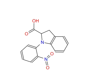 1-(2-nitrophenyl)indoline-2-carboxylic acid 600179-43-9