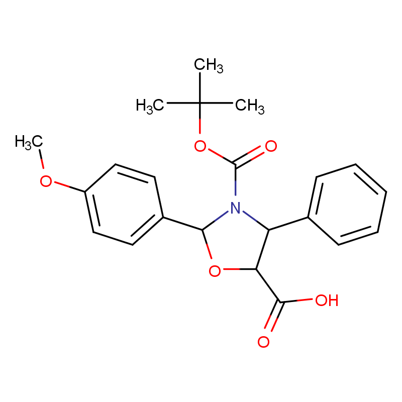 (4S,5R)-2-(4-甲氧基苯基)-4-苯基-3,5-恶唑烷二羧酸3-叔丁酯  196404-55-4