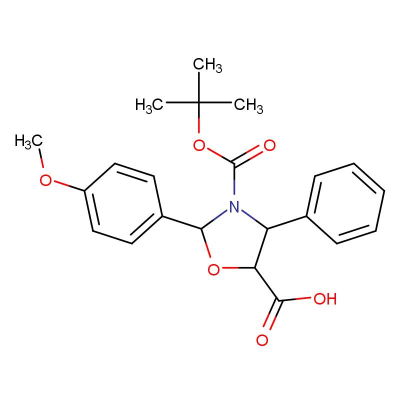 196404-55-4 (4S,5R)-3-叔丁氧基-2-(4-甲氧基苯基)-4-苯基-5-恶唑烷羧酸 结构式图片