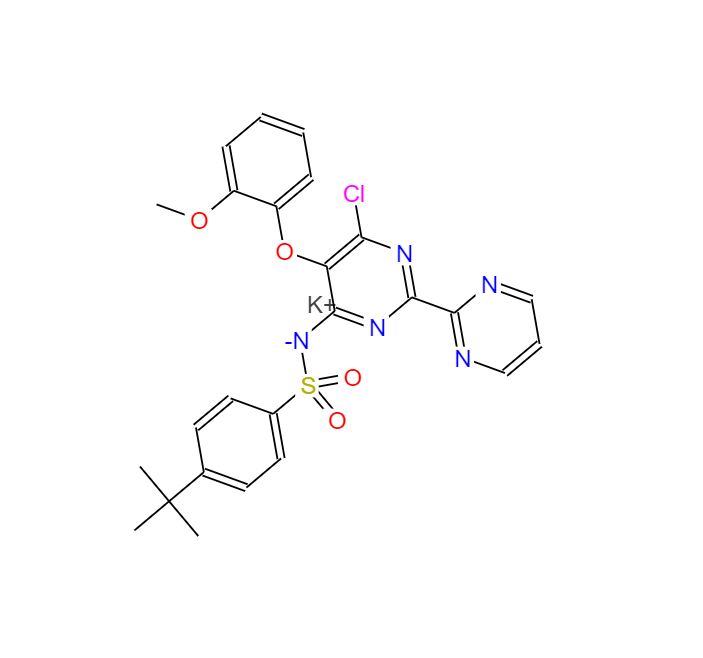 N-[6-氯-5-(2-甲氧基苯氧基)[2,2'-联嘧啶]-4-基]-4-叔丁基苯磺酰胺钾盐 301646-59-3