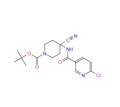 4-[(6-chloro-pyridine-3-carbonyl)-amino]-4-cyano-piperidine-1-carboxylic acid tert-butyl ester 1084926-76-0