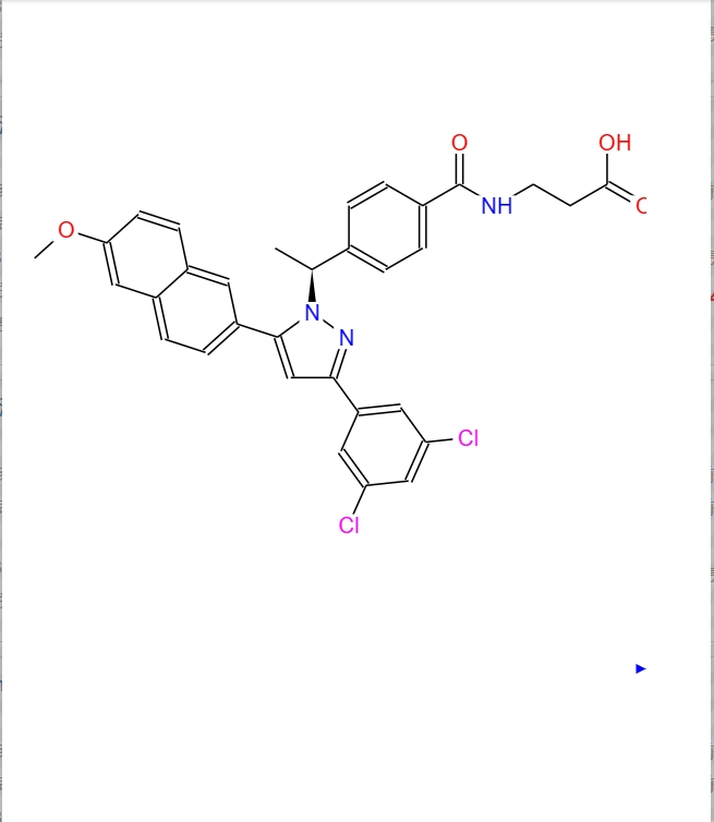 N-[4-[（1S）-1-[3-（3,5-二氯苯基）-5-（6-甲氧基-2-萘基）-1H-吡唑-1-基]乙基]苯甲酰基]-beta-丙氨酸