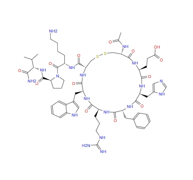 [Ac-Cys4, D-Phe7, Cys10]-α-MSH (4-13), amide;Ac-CEHfRWCKPV-NH2 91050-39-4