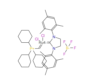 二氯[1,3-双(2,4,6-三甲基苯基)-2-咪唑烷亚基][(三环己基正膦基)亚甲基]四氟硼酸钌(II) 832146-68-6